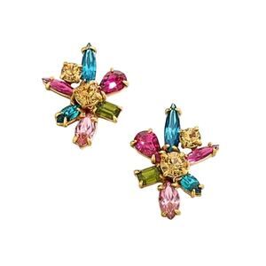NWT J. Crew Multicolored Gem Burst Elegant Stud Earrings